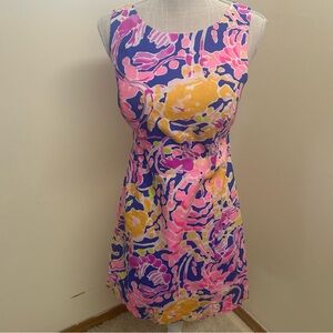 Lilly Pulitzer Courtney Shift Dress Size 10 Brilliant Catch&Release Tie Back EUC